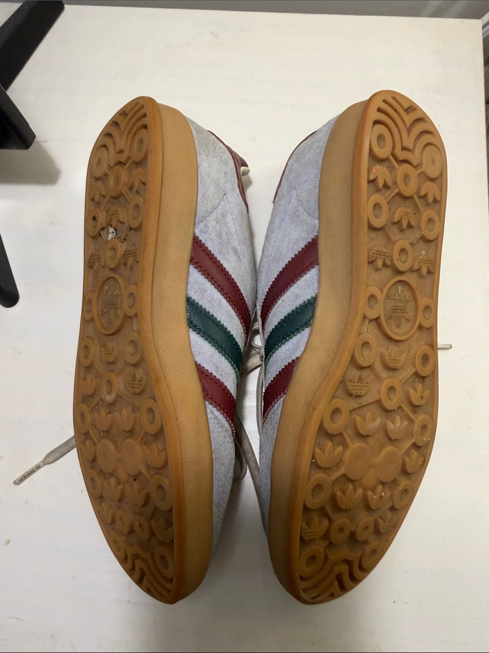 Adidas Gazelles Pale Blue with Maroon and Green Stripes - Picture 4 of 5
